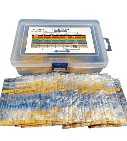 500PCS 50 Resistance Values 1/2W 1% (1.2Ω- 1MΩ) Metal film Resistors Kit