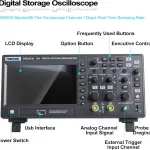 Hantek DSO2C10 Digital Oscilloscope 2CH 1GSa/S Storage Economical Oscilloscope 100MHZ Bandwidth Handheld
