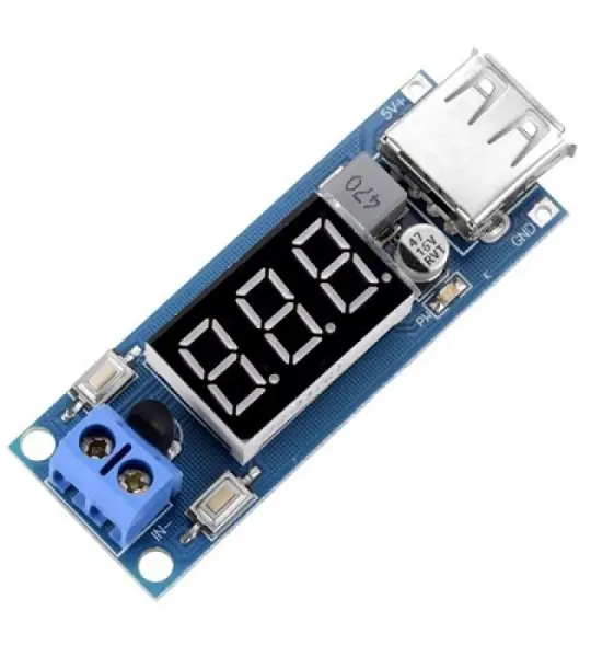DC 4.5- 40V to 5V 2A USB Charger dc-dc step down Buck converter voltmeter module