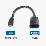 Pi 4 HDMI Female to Micro HDMI Male Adapter - Designed for Raspberry Pi 4 by Vilros