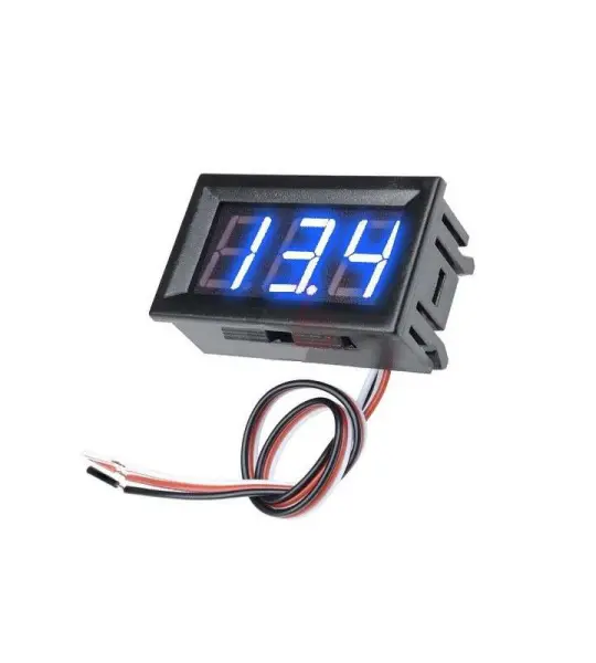 3 Digits 0.56 3 Wire Dc 0-100v Blue Led Digital Voltmeter Voltage Display Module"