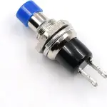 OFF- (ON), Momentary ON, Blue head - IC177 Blue Push Button