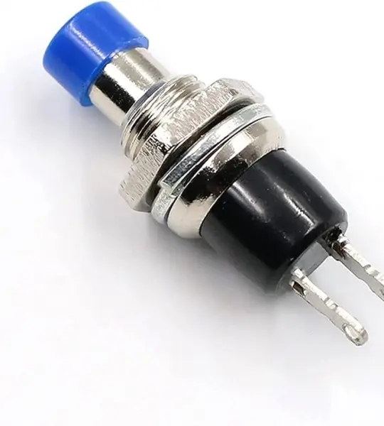 OFF- (ON), Momentary ON, Blue head - IC177 Blue Push Button