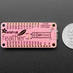 Pink Adafruit Feather RP2040