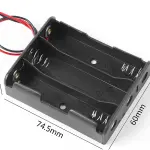 18650 Battery Holder 3 Slots 11.1V Black Battery Holder Case