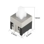6 Pin Push ON OFF Switch - White (6x6mm)