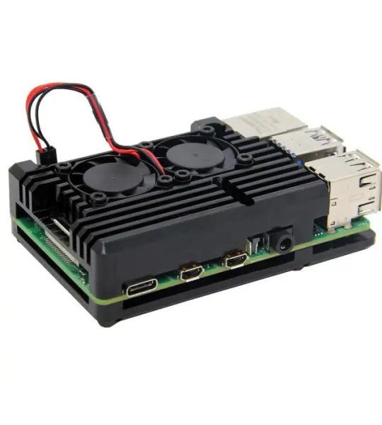 Armor Case with Dual Fan for Raspberry Pi 4 Model B - Black