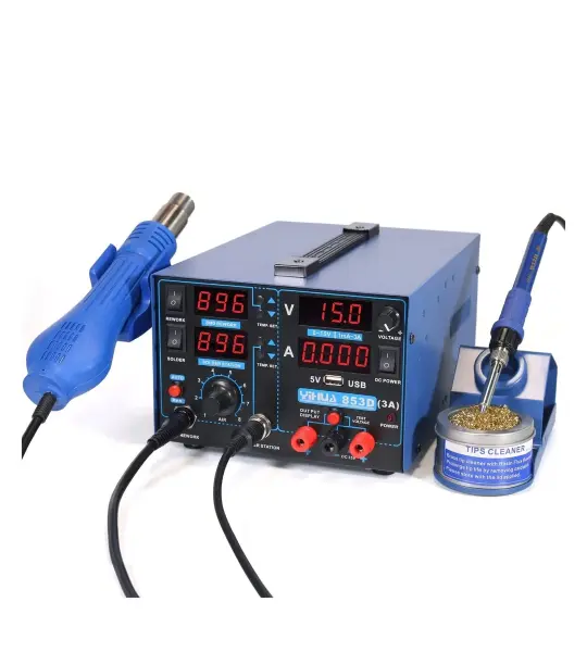 YIHUA 853D Hot Air Rework soldering Station with Power Supply 3 in 1