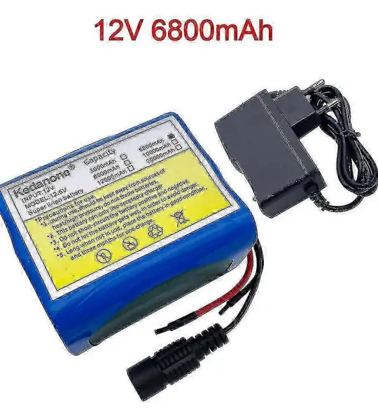 12V 6800mah Lithium 6.8Ah Rechargeable 12v Battery Pack with BMS + 12.6V Charger