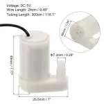 UPRIGHT DC 5V MINI SUBMERSIBLE WATERPROOF WATER PUMP
