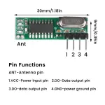 433 Mhz Superheterodyne RF Receiver and Transmitter Module