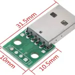 USB Male Head to Dip, 2.54mm Direct 4P Adapter Board, USB to 2.54mm Pin