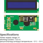 Keyestudio IIC/I2C 162 1602 16X2 LCD Module Display Screen