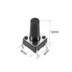 6x6x12mm Tactile Push Button Switch Black