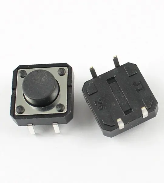 4 Pin Push Button - Black (12x12x1mm)