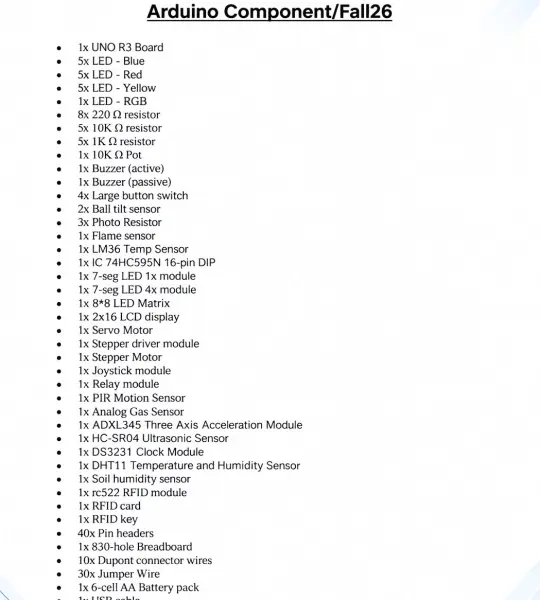 Gust University - Arduino kit ENGG102