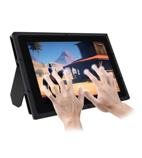 WAVESHARE-10.1inch Capacitive Touch Screen LCD (B) with Case, 1280×800, HDMI, IPS Screen, Low Power