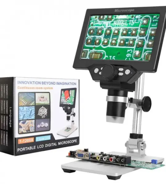 Digital 1200X G1200 Microscope Electronic Video Microscope 7inch LCD 12MP Solder Phone Repair Magnifier Built-in Battery