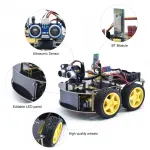 Robot 4WD Cars APP RC Remote Control BT Robotics Learning Kit Educational Stem Toys for Children Kid for Arduino