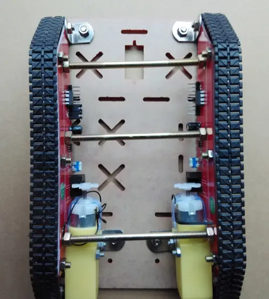 Tank Robot Smart Car Chassis+Acrylic Plate Track Integrated 2 Motors