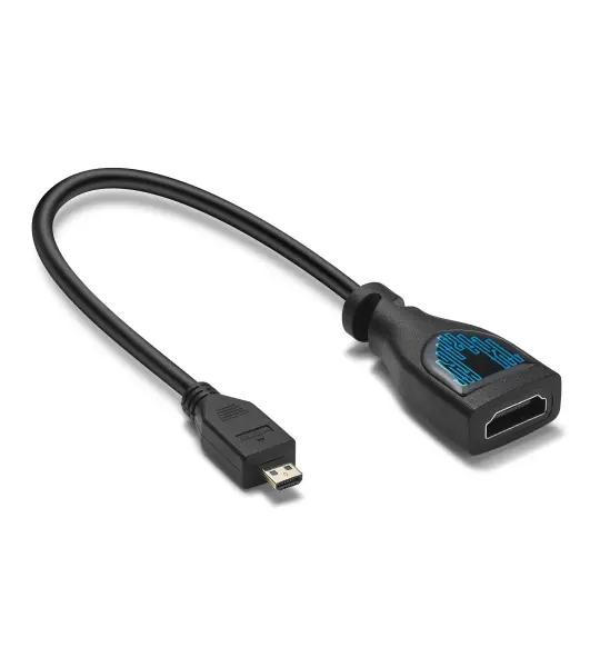 Pi 4 HDMI Female to Micro HDMI Male Adapter - Designed for Raspberry Pi 4 by Vilros