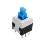 6 Pin ON OFF Switch - Blue (8x8mm)