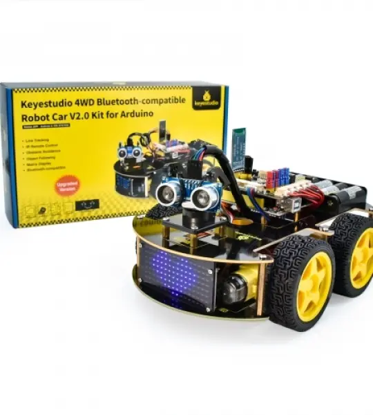 Robot 4WD Cars APP RC Remote Control BT Robotics Learning Kit Educational Stem Toys for Children Kid for Arduino