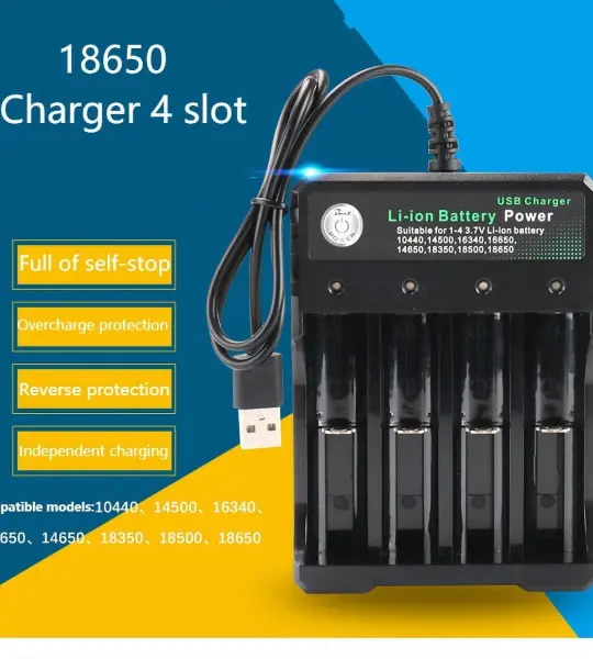 4 slot usb 18650 battery charger