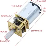 GA12-N20 geared motor, 6V 60RPM