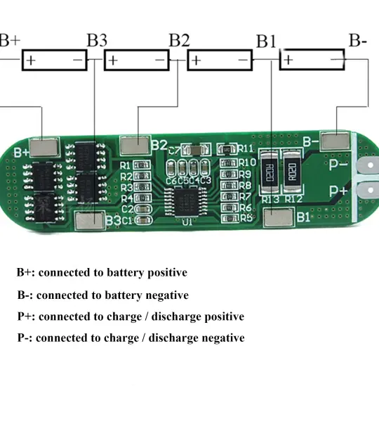 4S 10A Li-ion Battery Protection BMS Module for 3.7V NMC Cells