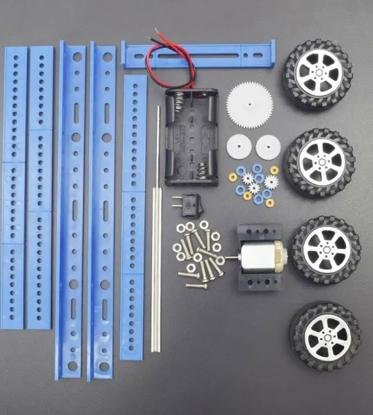 Blue car Electric 4wd Car Model DIY Hobby 20 X 12 X 4 Cm - RS1904