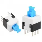 6 Pin ON OFF Switch - Blue (8x8mm)