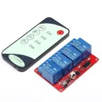4-way 12V infrared receiving relay driver board + remote control