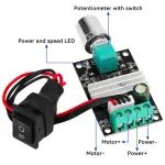 12V 80W DC Motor Speed Controller PWM Adjustable Reversible Switch