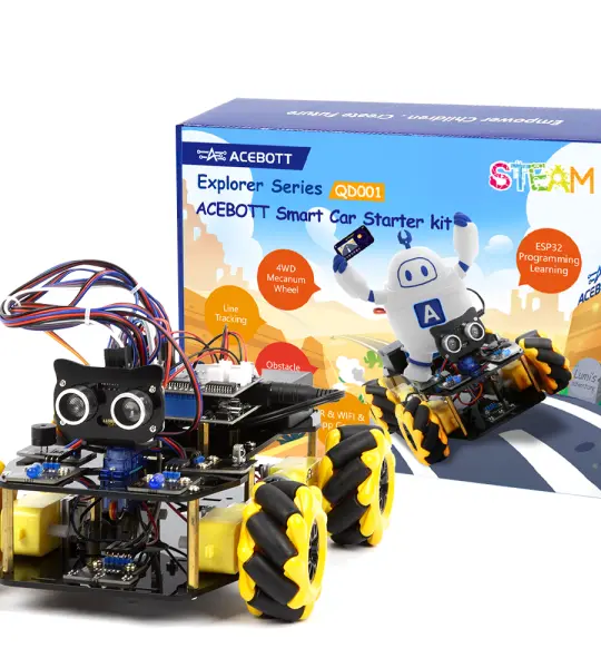 ACEBOTT QD001 ESP32 Smart Car Starter Kit with 4WD Mecanum Wheel Car