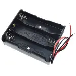 18650 Battery Holder 3 Slots 11.1V Black Battery Holder Case