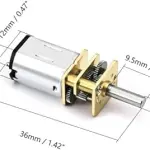 GA12-N20 geared motor, 6V 250RPM
